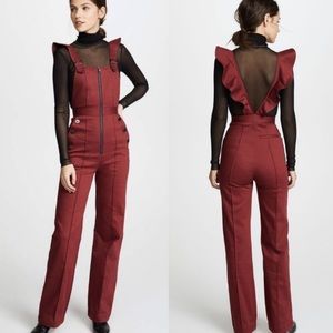 Self-Portrait NWOT Burgundy zip up Jumpsuit 8